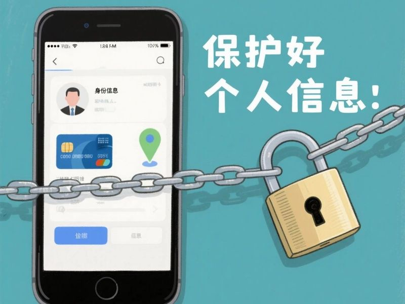 保护个人信息，手机隐私安全示意图